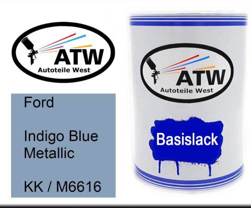 Ford, Indigo Blue Metallic, KK / M6616: 500ml Lackdose, von ATW Autoteile West.